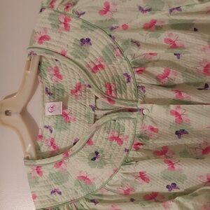 CS robe green with butterflies snaps down 2X